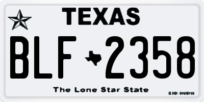 TX license plate BLF2358