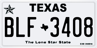 TX license plate BLF3408