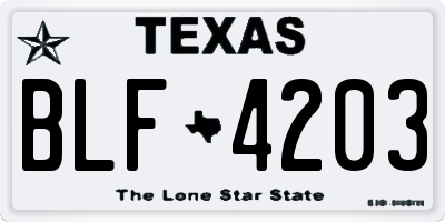 TX license plate BLF4203