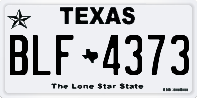 TX license plate BLF4373