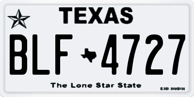 TX license plate BLF4727