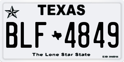 TX license plate BLF4849