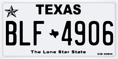 TX license plate BLF4906