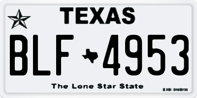 TX license plate BLF4953