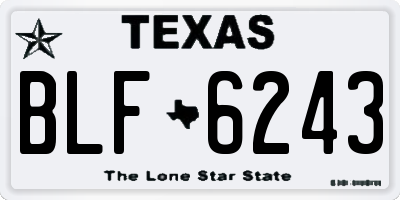 TX license plate BLF6243