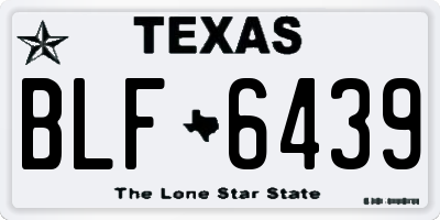 TX license plate BLF6439
