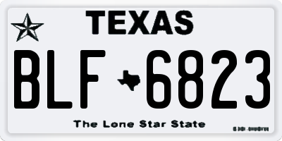 TX license plate BLF6823