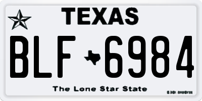 TX license plate BLF6984