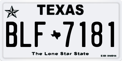 TX license plate BLF7181