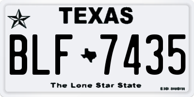 TX license plate BLF7435