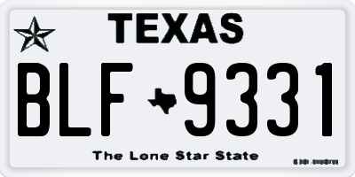 TX license plate BLF9331