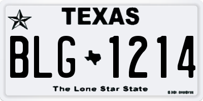 TX license plate BLG1214