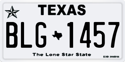 TX license plate BLG1457