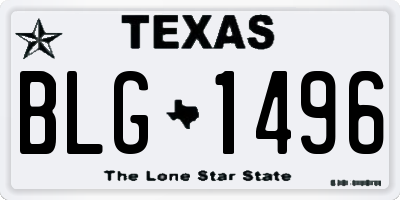 TX license plate BLG1496