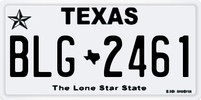 TX license plate BLG2461