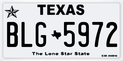 TX license plate BLG5972