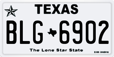TX license plate BLG6902