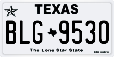 TX license plate BLG9530