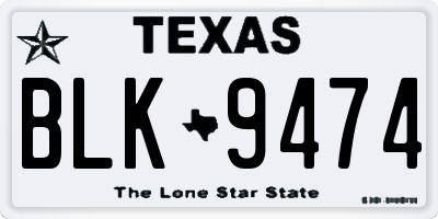 TX license plate BLK9474
