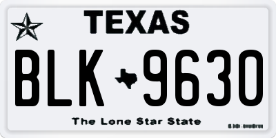 TX license plate BLK9630