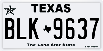 TX license plate BLK9637
