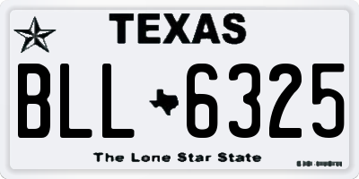 TX license plate BLL6325