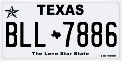 TX license plate BLL7886