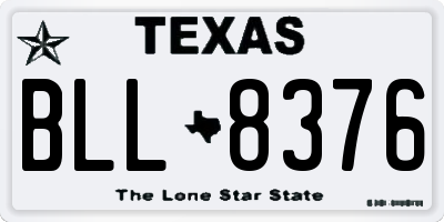 TX license plate BLL8376
