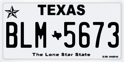 TX license plate BLM5673