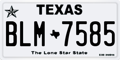 TX license plate BLM7585