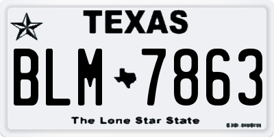 TX license plate BLM7863