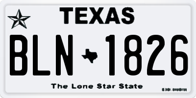TX license plate BLN1826