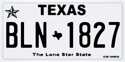 TX license plate BLN1827