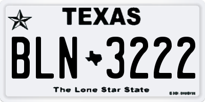 TX license plate BLN3222