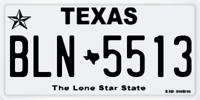 TX license plate BLN5513