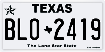 TX license plate BLO2419