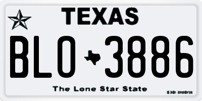 TX license plate BLO3886