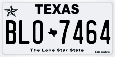 TX license plate BLO7464