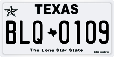 TX license plate BLQ0109