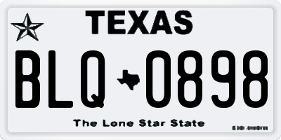 TX license plate BLQ0898
