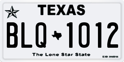 TX license plate BLQ1012