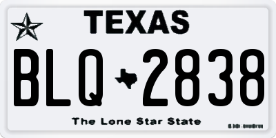 TX license plate BLQ2838