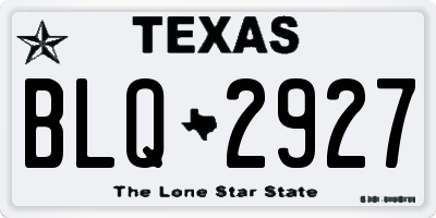 TX license plate BLQ2927