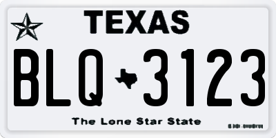 TX license plate BLQ3123