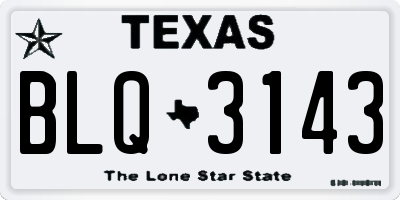 TX license plate BLQ3143