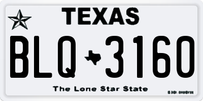 TX license plate BLQ3160