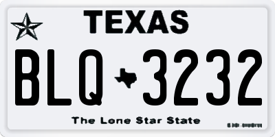 TX license plate BLQ3232