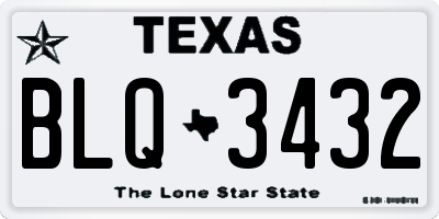 TX license plate BLQ3432