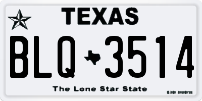 TX license plate BLQ3514