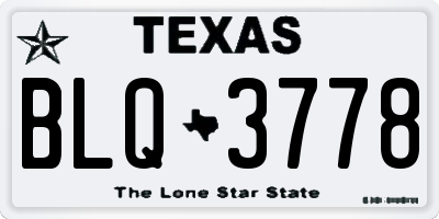 TX license plate BLQ3778